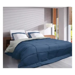 Couette Microfibre 400g/m² CALGARY Petrole & Mastic 140x200cm