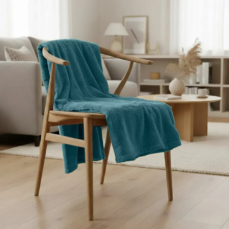 Couette Plaid bleue MINNOR 100% Polyester - 130x170 cm - SACASA