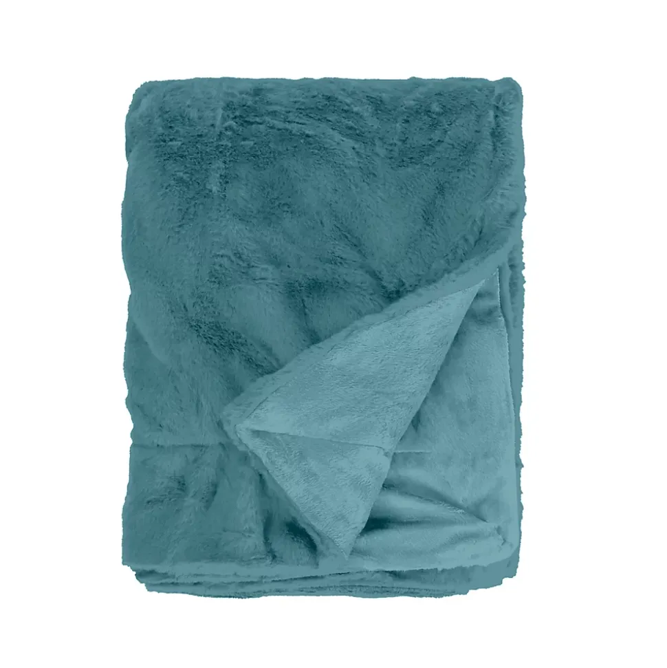 Couette Plaid bleue MINNOR 100% Polyester - 130x170 cm - SACASA