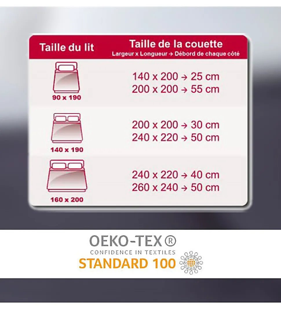 Couette été légère 200g 200 x 200 cm pour lit 1 place