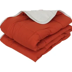 Couette été 260x240 cm COCOON BICOLORE Gingembre/Galet garnissage fibre polyester 200g/m2