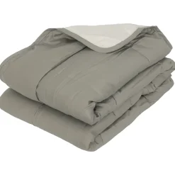 Couette été 240x220 cm COCOON BICOLORE Taupe/Lin garnissage fibre polyester 200g/m2