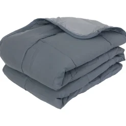 Couette été 260x240 cm COCOON BICOLORE Acier/Argent garnissage fibre polyester 200g/m2