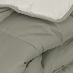Couette été 260x240 cm COCOON BICOLORE Taupe/Lin garnissage fibre polyester 200g/m2