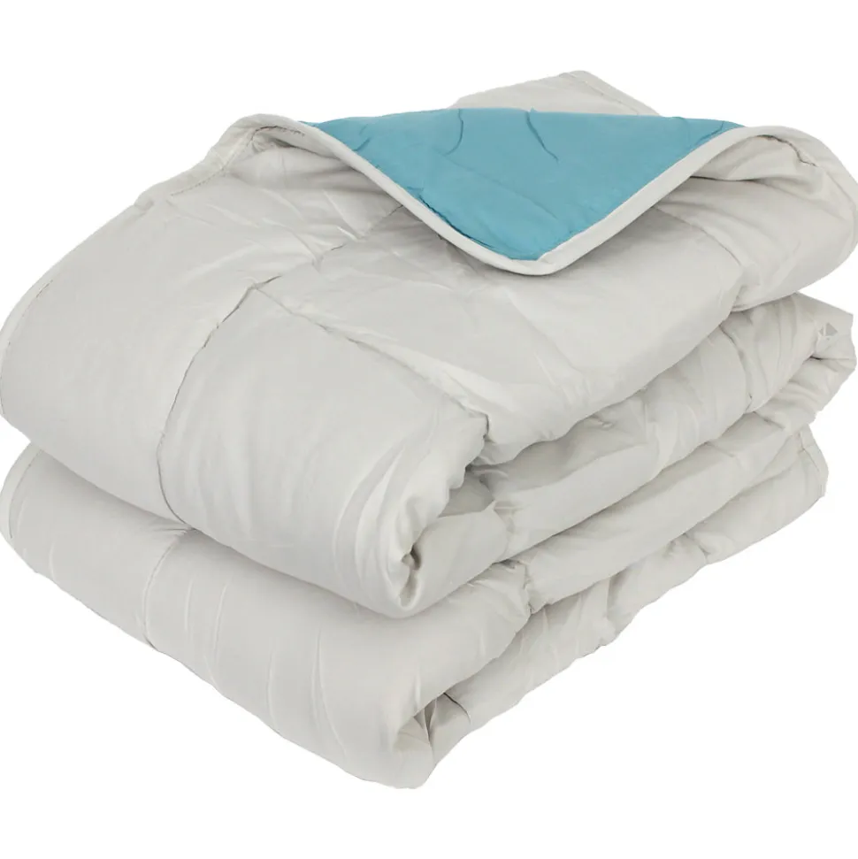 Couette été 140x200 cm COCOON BICOLORE Lac/Galet garnissage fibre polyester 200g/m2