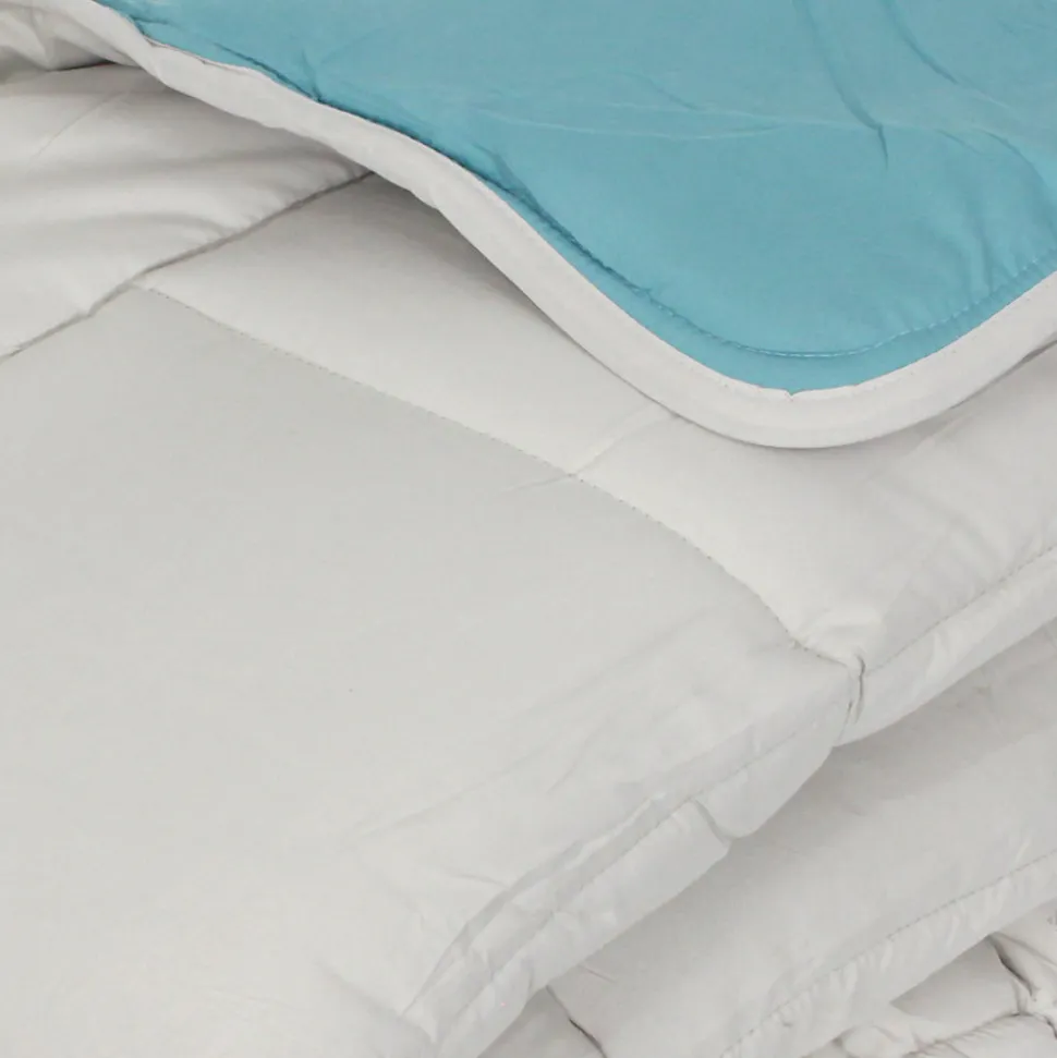 Couette été 140x200 cm COCOON BICOLORE Lac/Galet garnissage fibre polyester 200g/m2