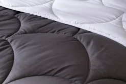 Couette tempérée 240 x 260 cm bicolore polyester gris et blanc