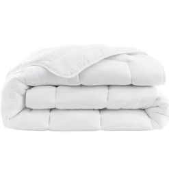 Couette tempérée 240 x 260 cm coton blanc