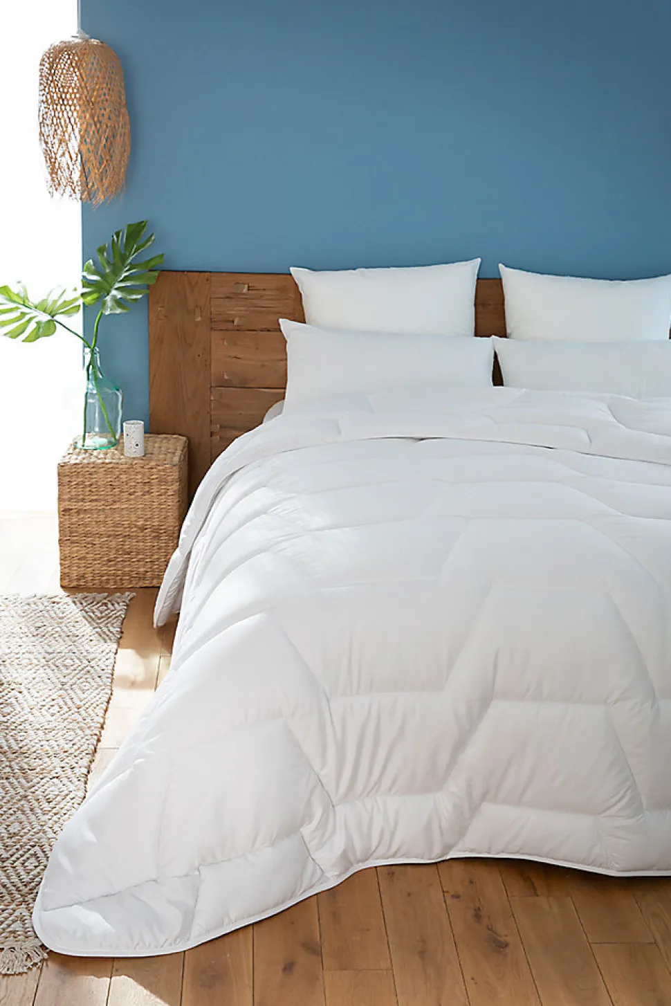 Couette tempérée 140 x 200 cm coton blanc