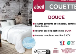 Couette tempérée 140 x 200 cm polyester microfibre blanc 300g/m²