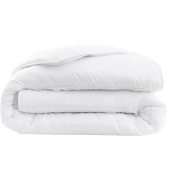 Couette tempérée 220 x 240 cm polyester microfibre blanc 300g/m²
