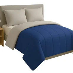 Couette tempérée Bleu limoges / Gris perle - 2 personnes 220 x 240 - 12977-9