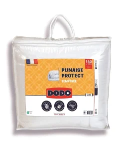 Couette tempérée DODO 140x200 cm - 1 personne - Protection anti punaise, anti acarien - 300G/m² - Blanc - Fabriqué en France