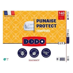 Couette tempérée DODO 140x200 cm - 1 personne - Protection anti punaise, anti acarien - 300G/m² - Blanc - Fabriqué en France
