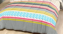 Couette Tempérée Geométrique/rayures Beige - 1 Personne 140 x 200 - 12965-11