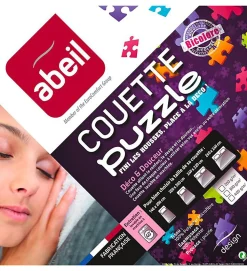 Couette tempérée Gris et blanc 300g 140 x 200 pour lit 1 place ABEIL