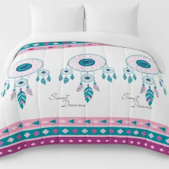 Couette tempérée imprimée attrape rêve couleur - 2 personnes 220 x 240 - 10345