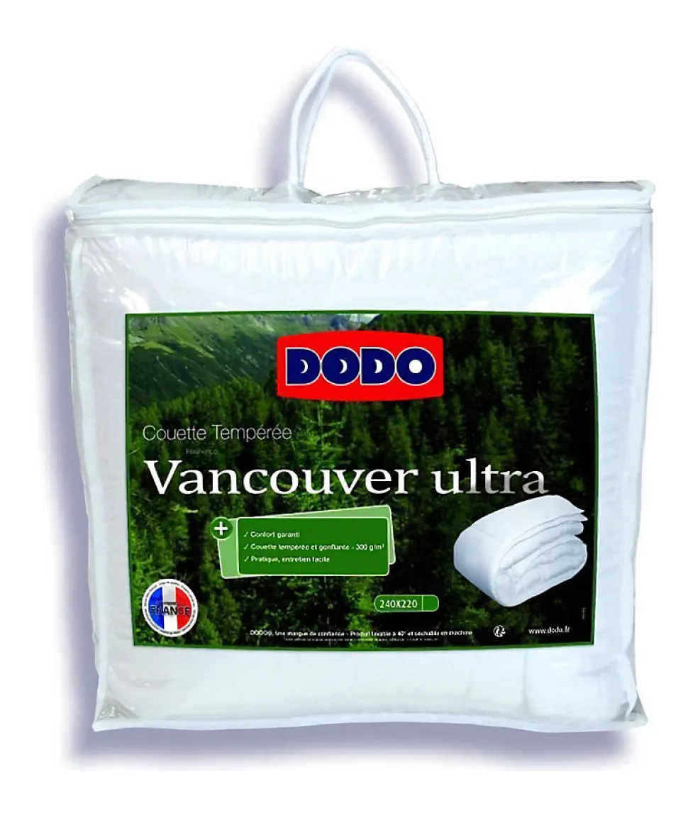 Couette tempérée Vancouver Ultra - 220 x 240 cm - 300gr/m² - Blanc - DODO