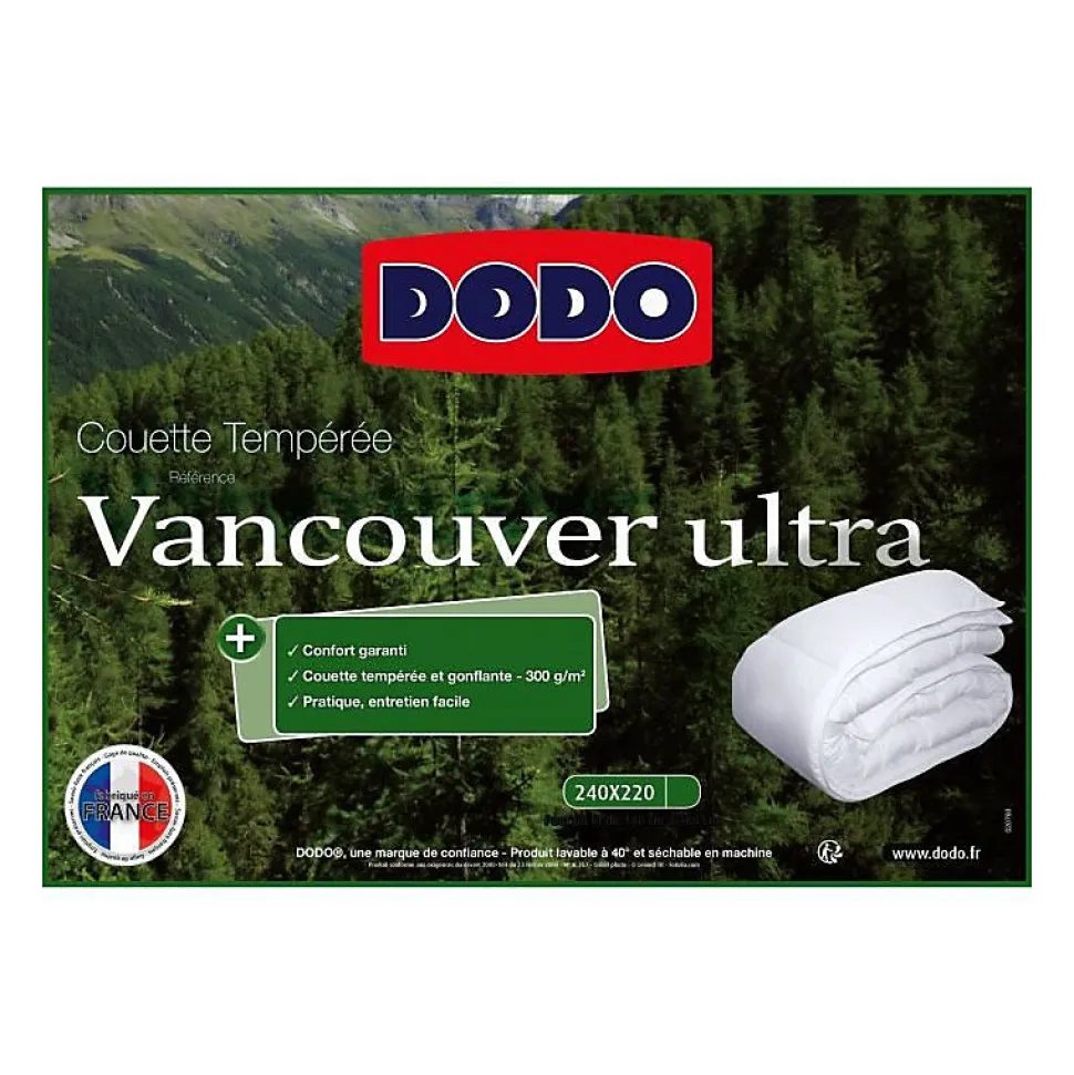 Couette tempérée Vancouver Ultra - 220 x 240 cm - 300gr/m² - Blanc - DODO