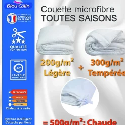 Couette toutes saisons microfibre 240 x 260 cm pour lit 