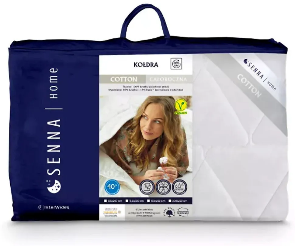 Couette toutes saisons 155x200 COTON Blanc Senna Home