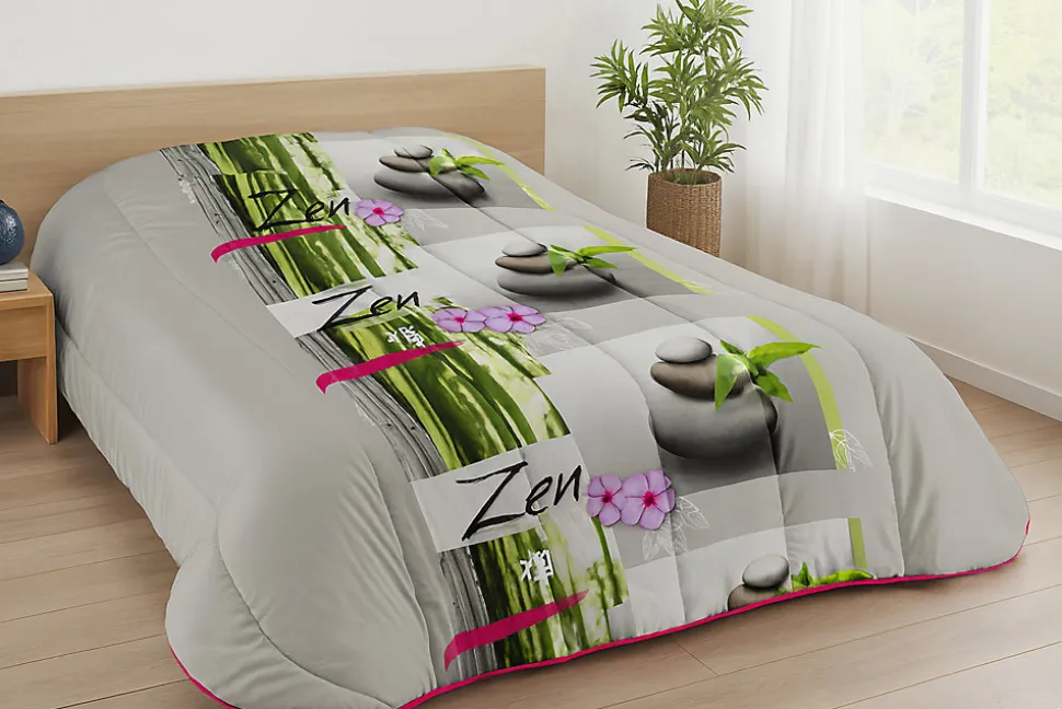 Couette Ultra Légère Imprimée Zen - 1 Ou 2 Personnes 200 x 200 - 20174