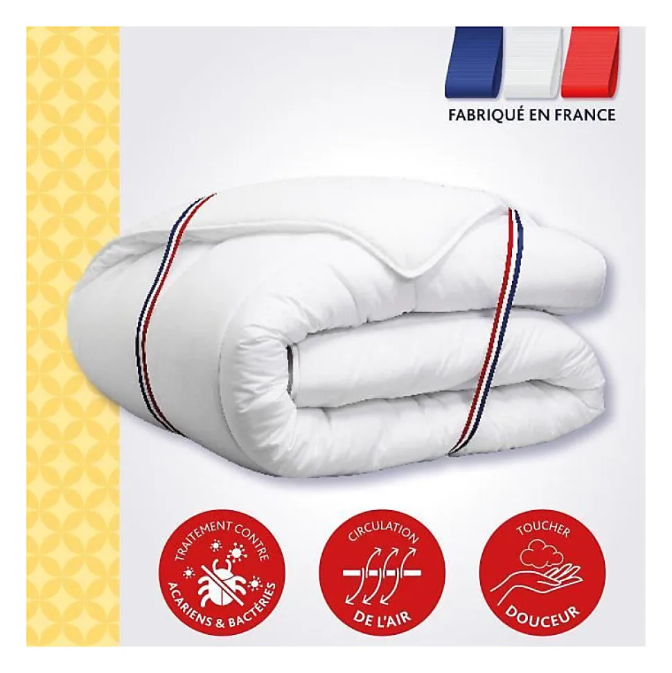 Couette Victoria 220x240 cm - DODO - temperée - garnissage 100% Polyester - 2 personnes - blanc