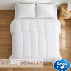 Couette 220x240 cm - Pour Lit 2 Personnes - Enveloppe en Coton - Légère - Sans Traitement