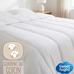 Couette 220x240 cm - Pour Lit 2 Personnes - Enveloppe en Coton - Légère - Sans Traitement