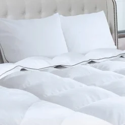 Couette 220x240 CM AELA en plume d'oie anti acarien 500 gr + 2 oreillers