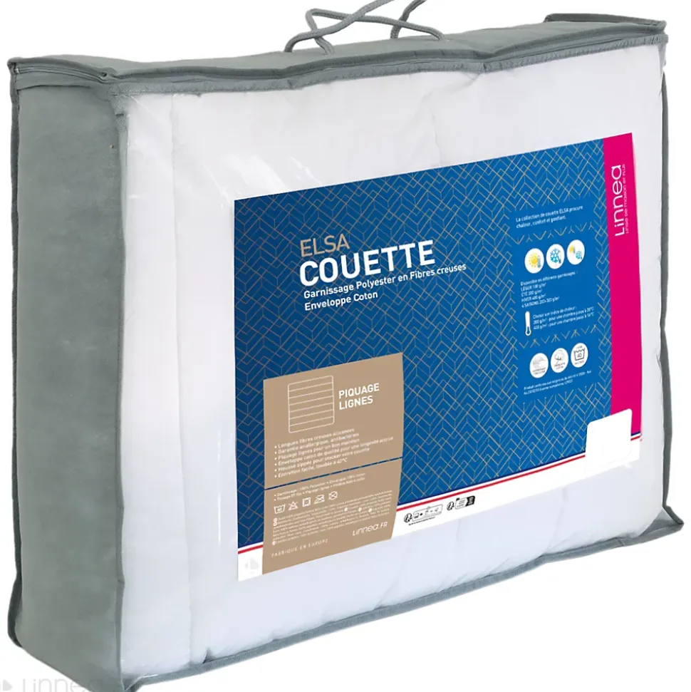 Couette 140x200 cm hiver ELSA garnissage fibre polyester 400g/m2