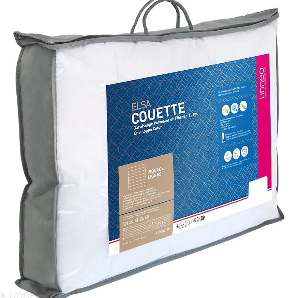 Couette 140x200 cm été ELSA garnissage fibre polyester 200g/m2