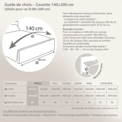 Couette 140x200 cm été ISLAND garnissage naturel duvet de canard 200g/m2