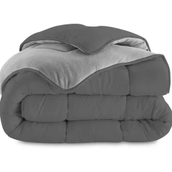 Couette 140x200 CM ZOE polaire biface gris clair et gris 400 gr