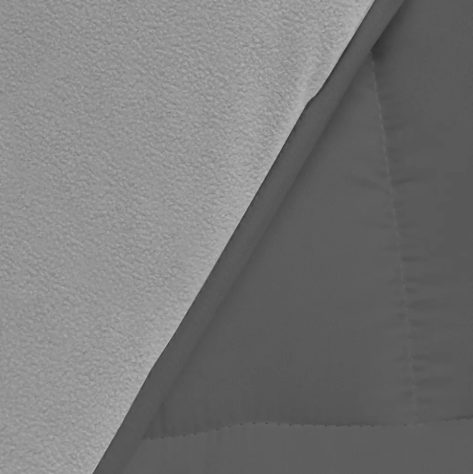 Couette 140x200 CM ZOE polaire biface gris clair et gris 400 gr