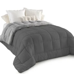 Couette 140x200 CM ZOE polaire biface gris clair et gris 400 gr