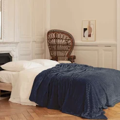 Couverture 100% polyester 240x300 cm microvelours DOLCE gris acier