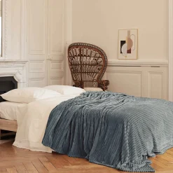 Couverture 100% polyester 240x300 cm microvelours DOLCE vert argile