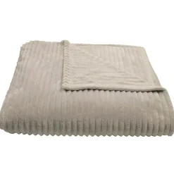 Couverture 100% polyester 240x260 cm microvelours DOLCE beige ivoire