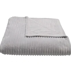 Couverture 100% polyester 240x260 cm microvelours DOLCE gris perle