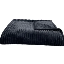 Couverture 100% polyester 180x240 cm microvelours DOLCE gris acier