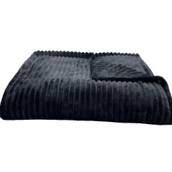 Couverture 100% polyester 240x260 cm microvelours DOLCE gris acier