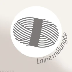 Couverture 100% pur laine vierge 220x240 cm PASTORALE blanchie