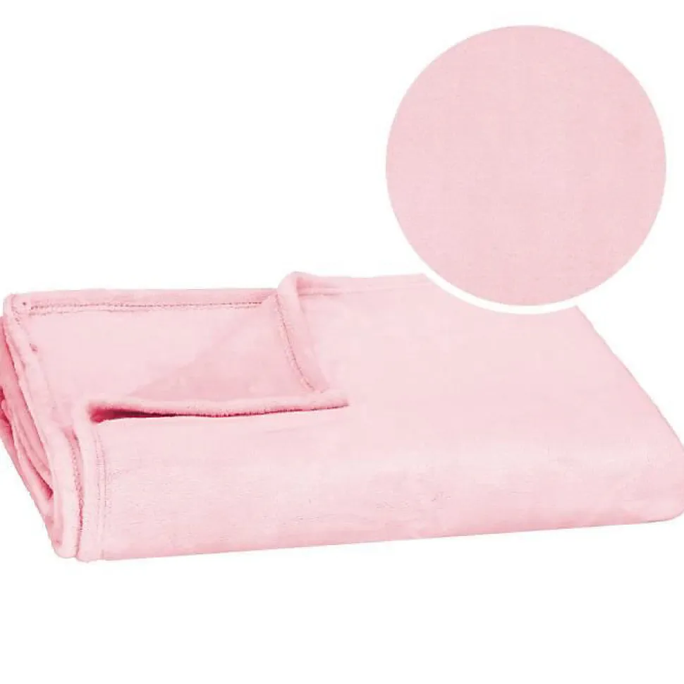 Couverture - SPRINGOS - Douillette 150x200 cm - Polyester 100% - Rose - 350 g/m²