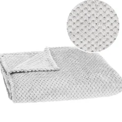 Couverture - SPRINGOS - 150x200 cm - Polyester 100% - Gris clair - Douce et chaude