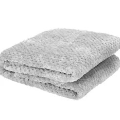 Couverture - SPRINGOS - 150x200 cm - Polyester 100% - Gris clair - Douce et chaude