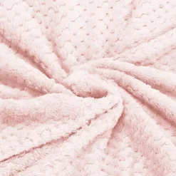 Couverture - SPRINGOS - 200x220 cm - Douce - Rose - Polyester avec texture