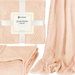 Couverture - SPRINGOS - Zigzag - 70 x 160 cm - Polyester - Douce et chaude