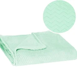 Couverture - SPRINGOS - Zigzag - 130 x 180 cm - Polyester - Vert pastel