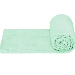 Couverture - SPRINGOS - Zigzag - 70 x 160 cm - Polyester - Vert pastel